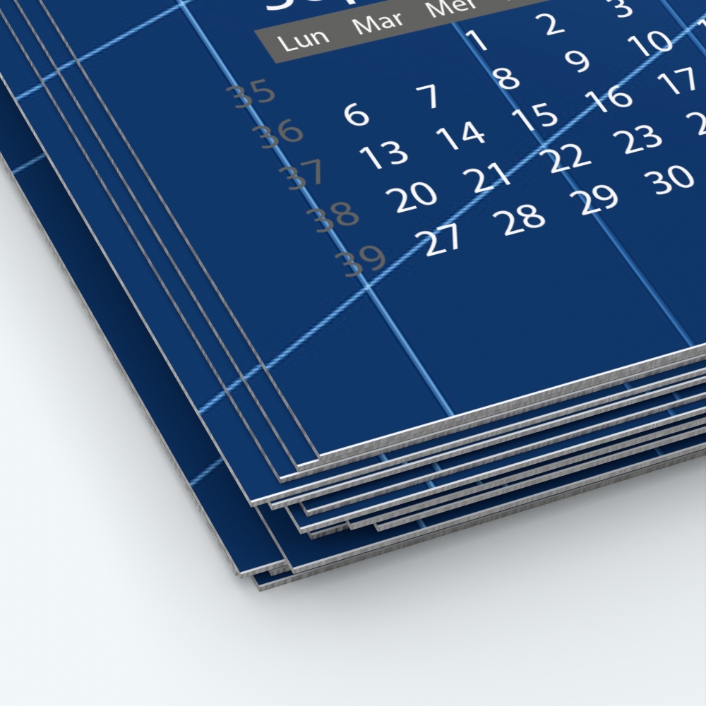 Calendrier photo une page XL - Papier épais rigide 400 g/m2