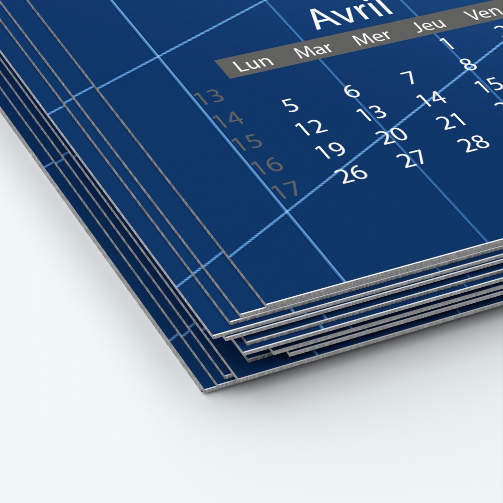 Calendrier photo deux pages XL - Papier épais rigide 400 g/m2