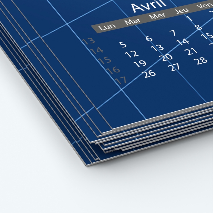 Calendrier photo deux pages XL - Papier épais rigide 400 g/m2