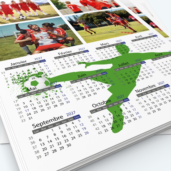 Calendrier photo une page XL - Grille calendaire personnalisable
