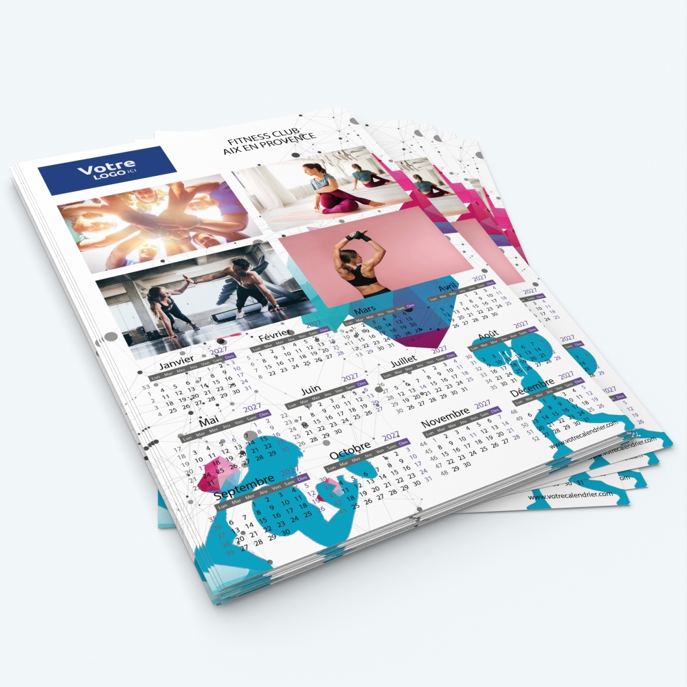 Calendrier photo une page - Minimum de commande : 25 exemplaires