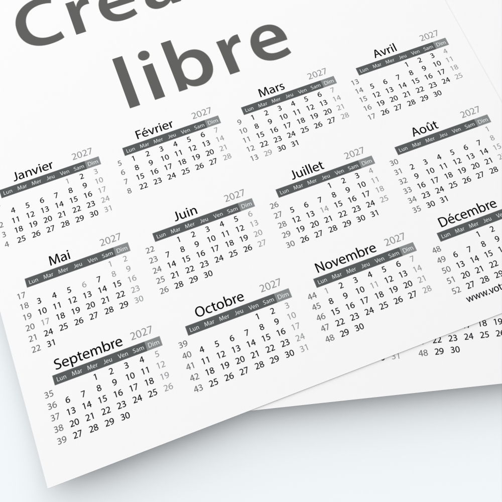 Pack multi calendriers - Grille calendaire utile et pratique