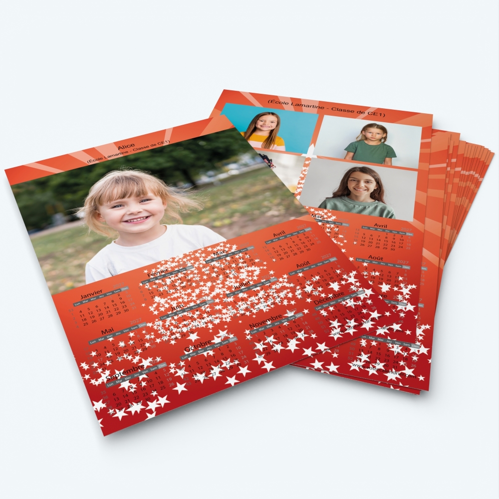 Pack multi calendriers - Une ou plusieurs photos pour chaque enfant