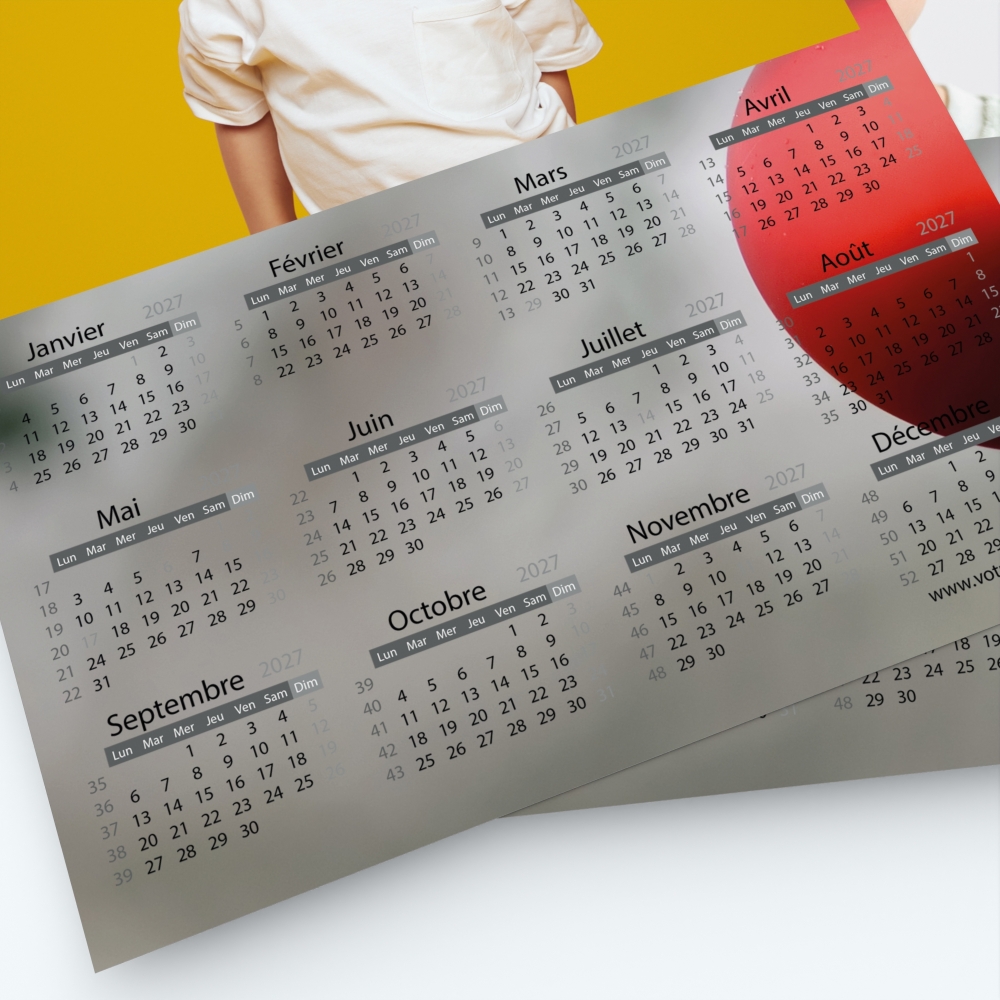 Pack multi calendriers - Grille calendaire utile et pratique