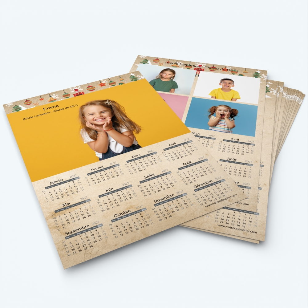 Pack multi calendriers - Une ou plusieurs photos pour chaque enfant