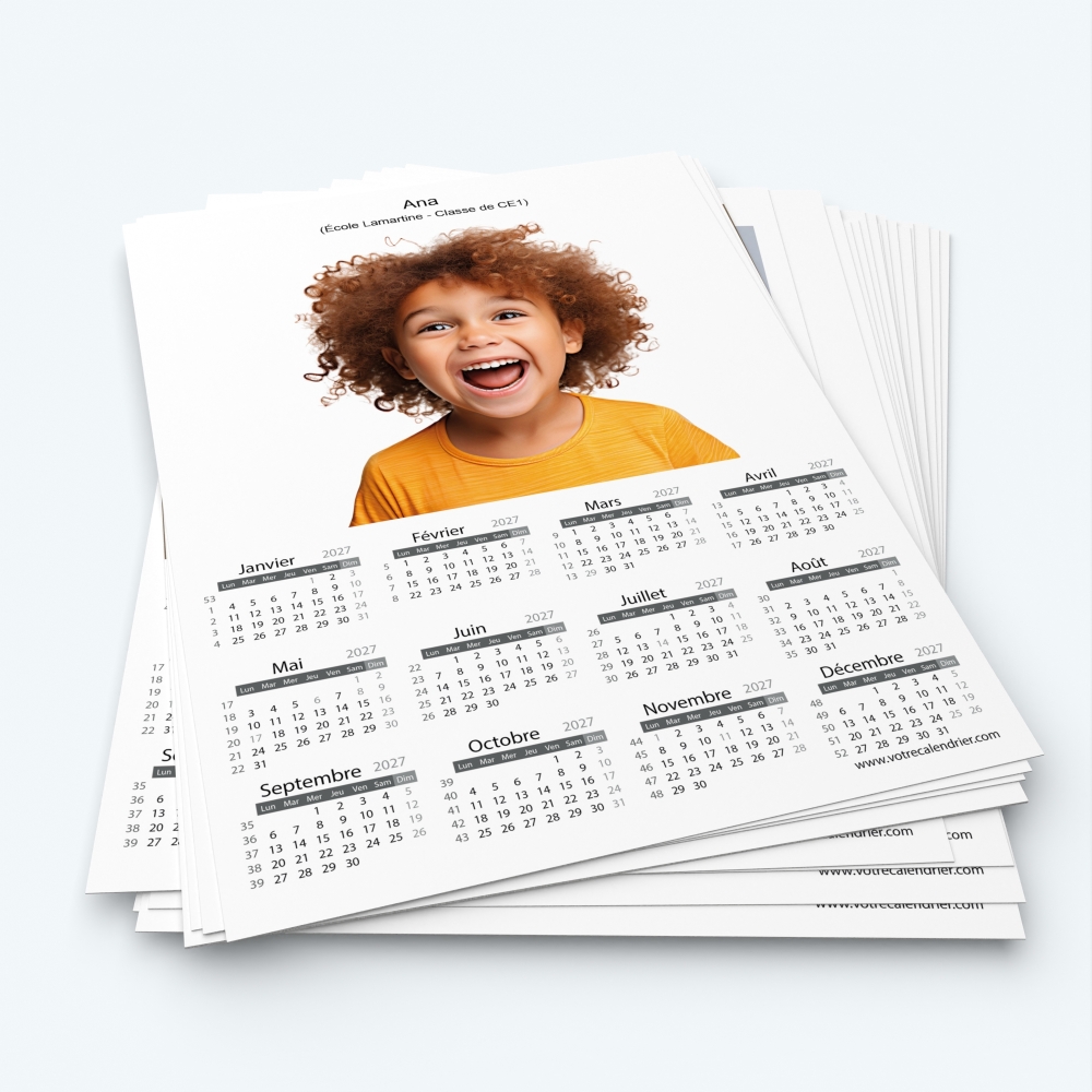 Pack multi calendriers - Minimum de commande 20 exemplaires