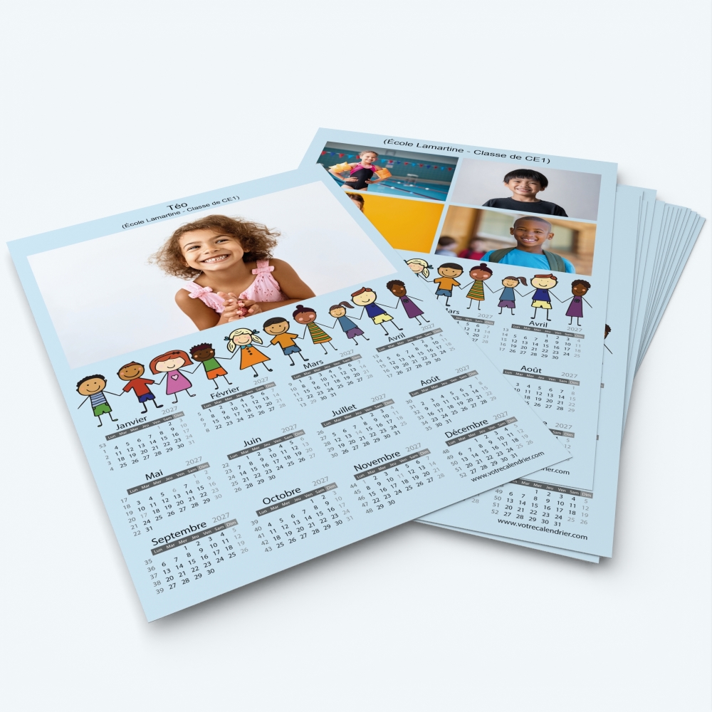 Pack multi calendriers - Une ou plusieurs photos pour chaque enfant