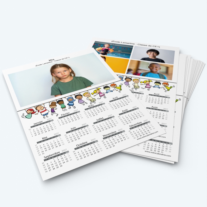 Pack multi calendriers - Une ou plusieurs photos pour chaque enfant