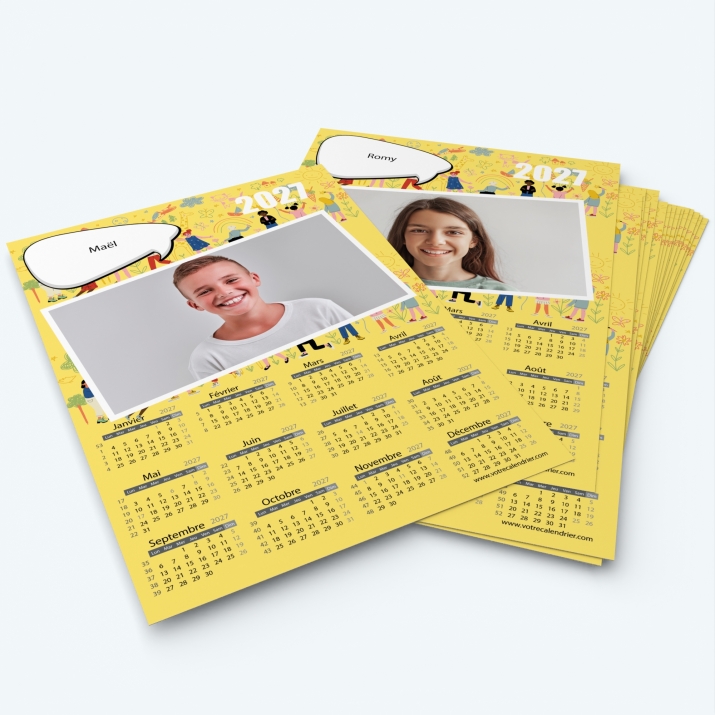 Pack multi calendriers - Une ou plusieurs photos pour chaque enfant