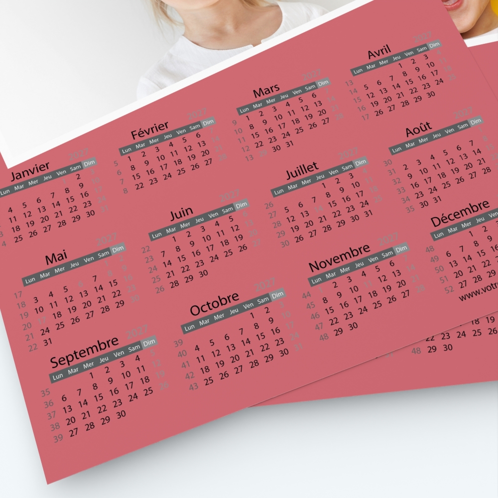 Pack multi calendriers - Grille calendaire utile et pratique