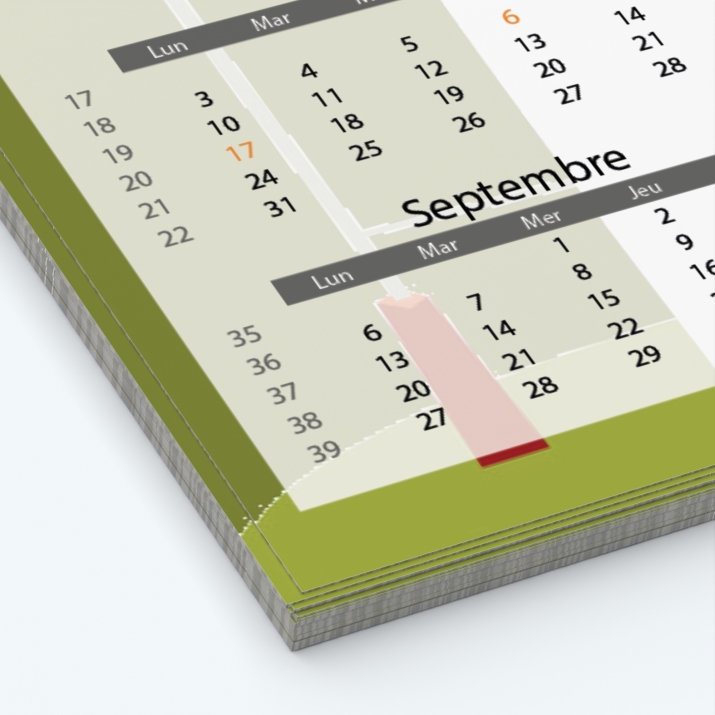 Calendrier photo Maillot de Rugby - Papier épais rigide 400 g/m2