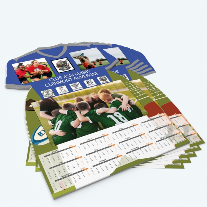 Calendrier photo Maillot de Rugby - Minimum de commande : 25 exemplaires