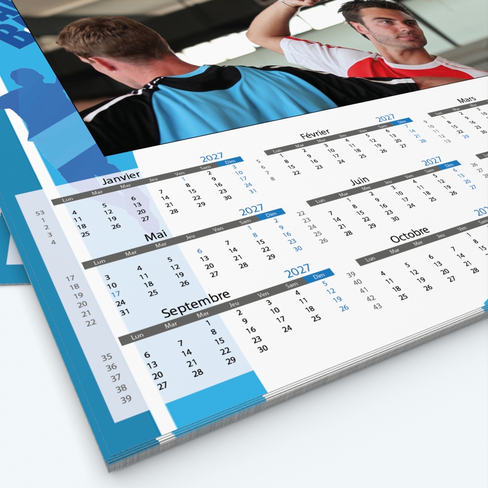 Calendrier photo Maillot de Handball - Grille calendaire personnalisable