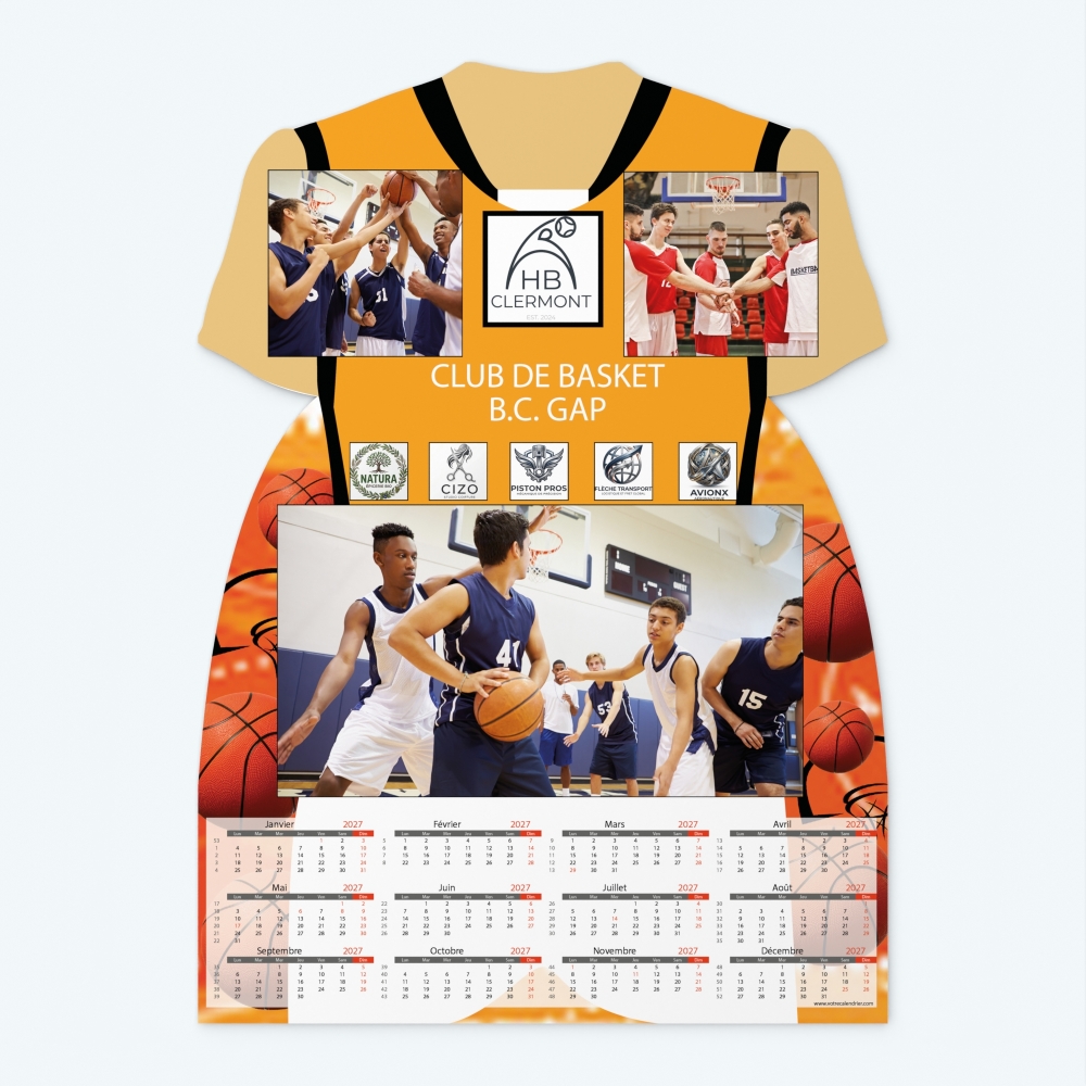 Calendrier photo Maillot de Basket