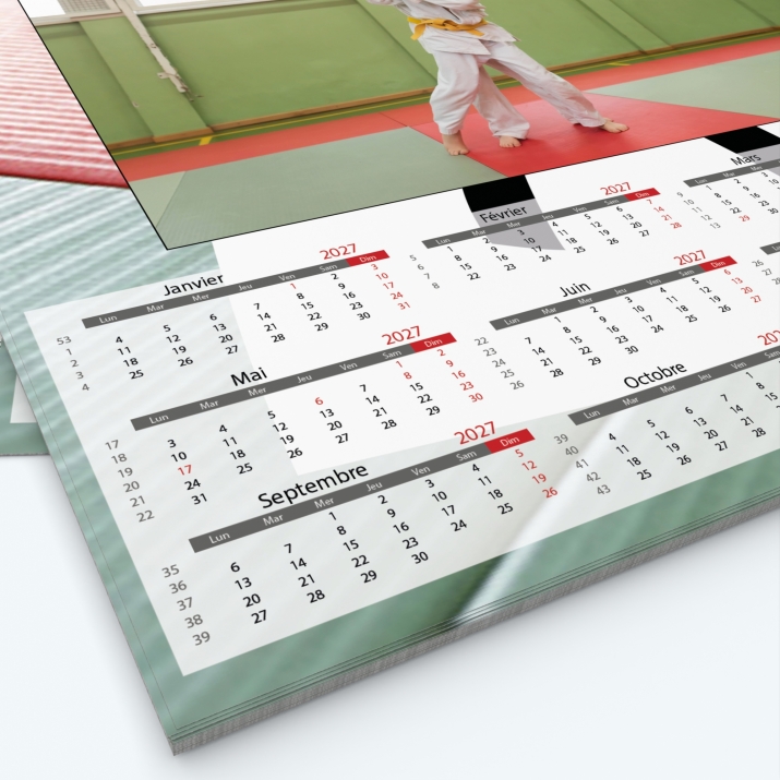 Calendrier photo Maillot de Judo - Grille calendaire personnalisable