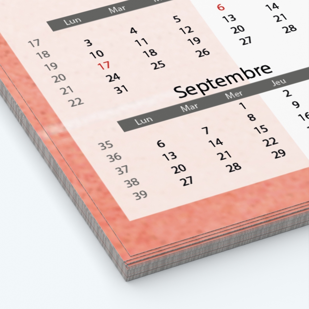 Calendrier photo Maillot Athlétisme - Papier épais rigide 400 g/m2