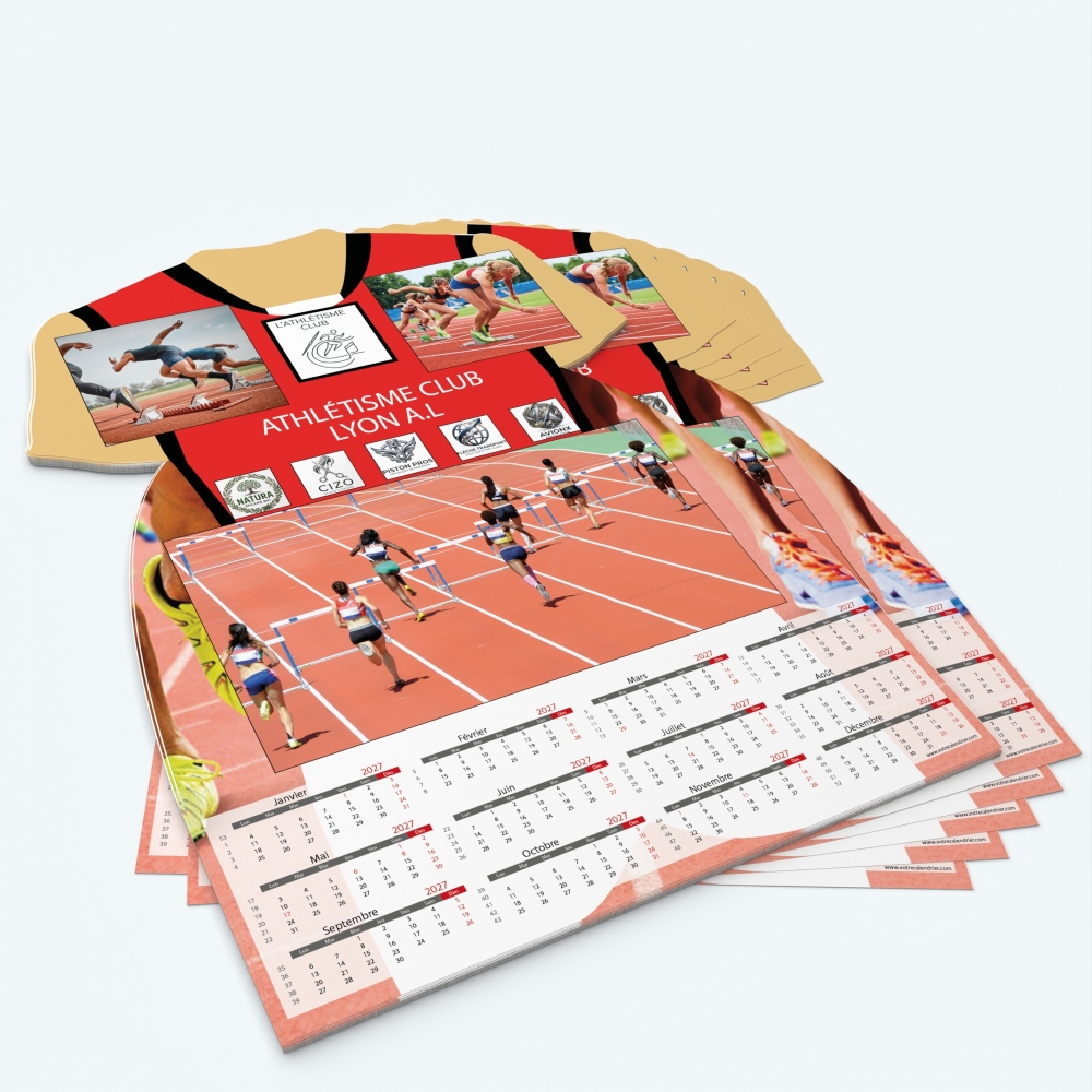 Calendrier photo Maillot Athlétisme - Minimum de commande : 25 exemplaires