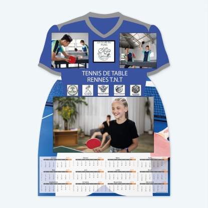 Calendrier photo Maillot Tennis de table