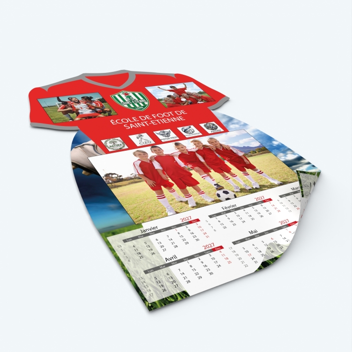 Calendrier photo Maillot de Football - Impression recto/verso pour plus de photos