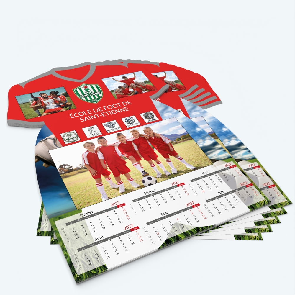 Calendrier photo Maillot de Football - Minimum de commande : 25 exemplaires