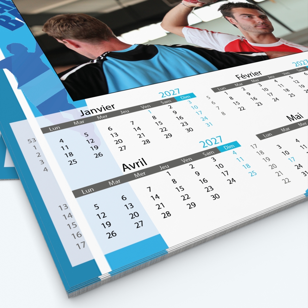 Calendrier photo Maillot de Handball - Grille calendaire personnalisable