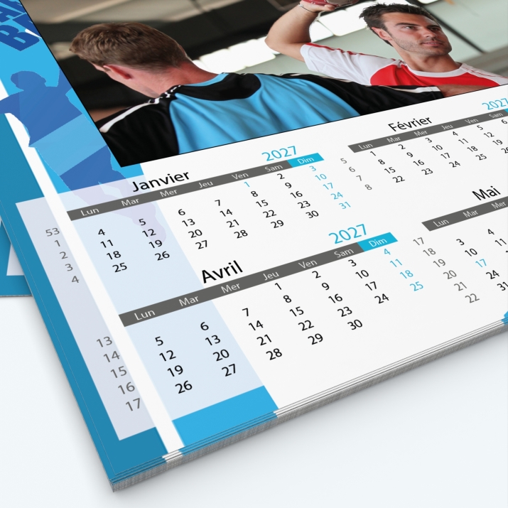 Calendrier photo Maillot de Handball - Grille calendaire personnalisable