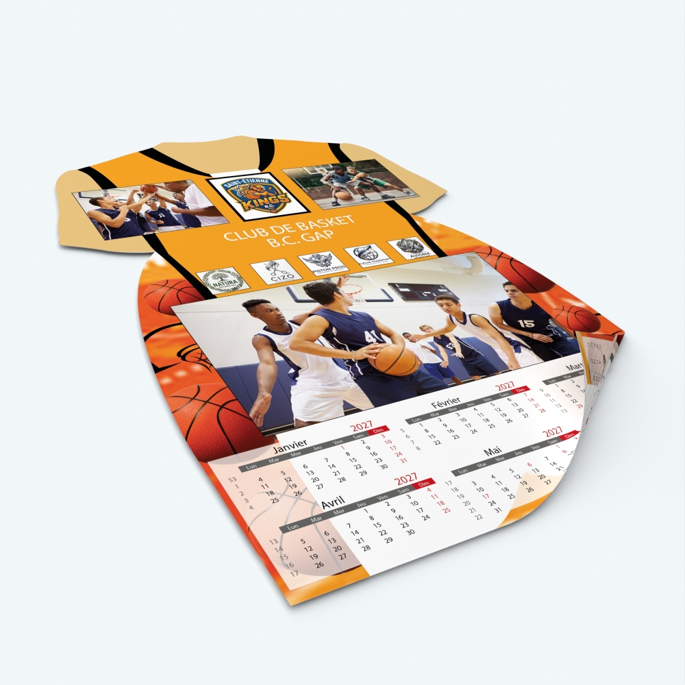 Calendrier photo Maillot de Basket - Impression recto/verso pour plus de photos