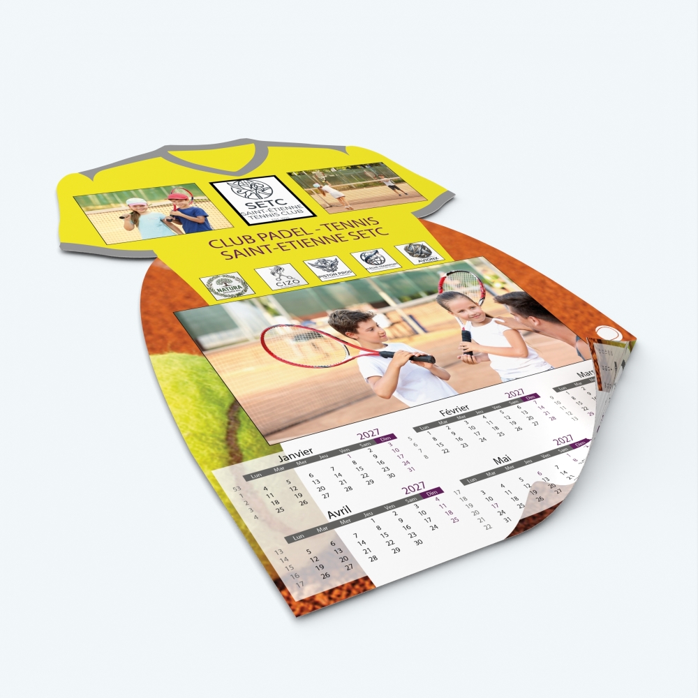 Calendrier photo Maillot de Tennis - Impression recto/verso pour plus de photos