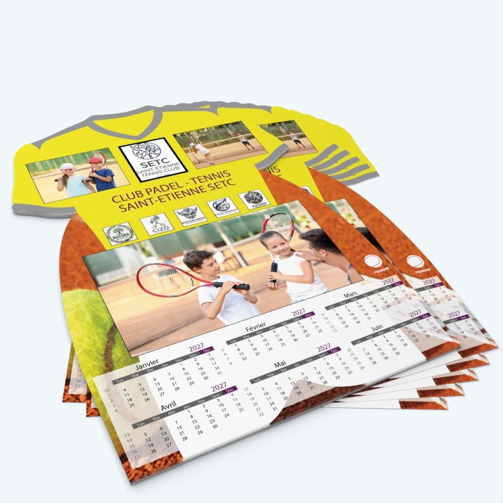 Calendrier photo Maillot de Tennis - Minimum de commande : 25 exemplaires
