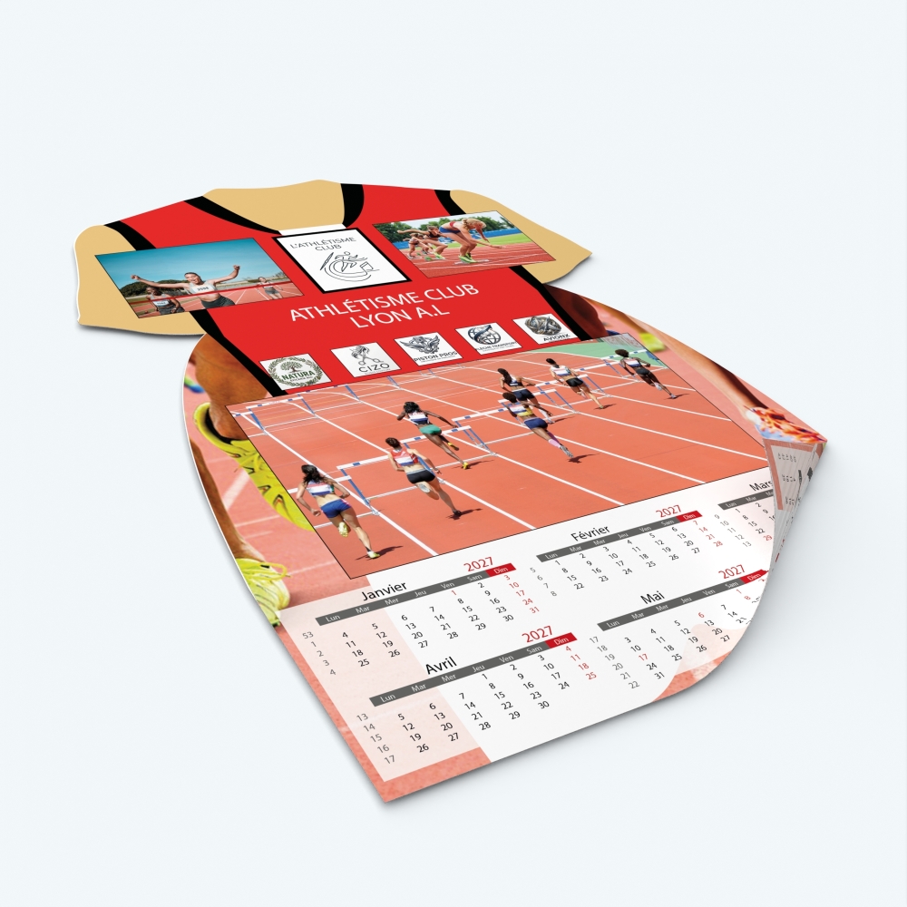 Calendrier photo Maillot Athlétisme - Impression recto/verso pour plus de photos