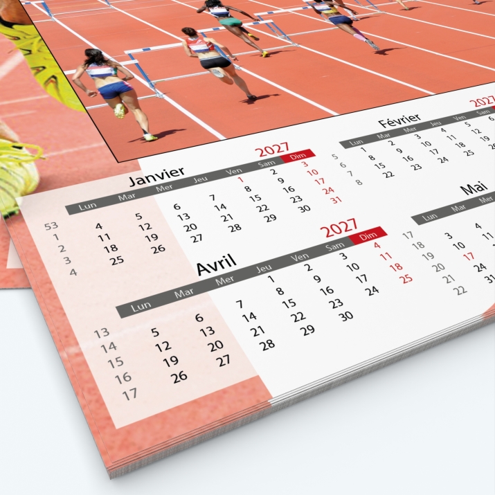 Calendrier photo Maillot Athlétisme - Grille calendaire personnalisable