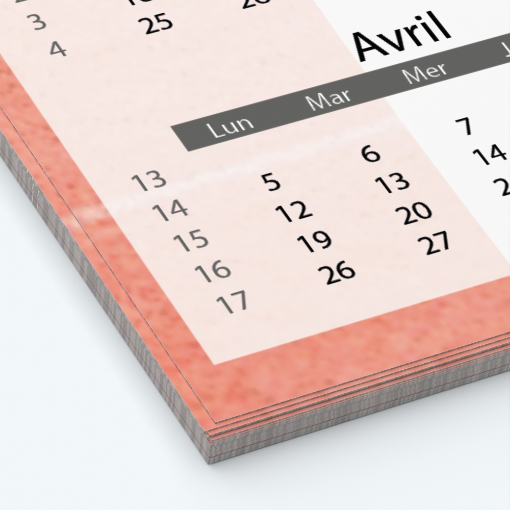 Calendrier photo Maillot Athlétisme - Papier épais rigide 400 g/m2