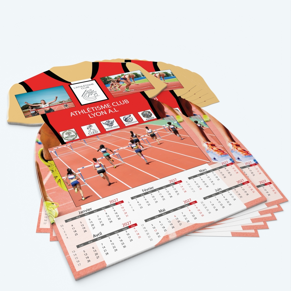 Calendrier photo Maillot Athlétisme - Minimum de commande : 25 exemplaires
