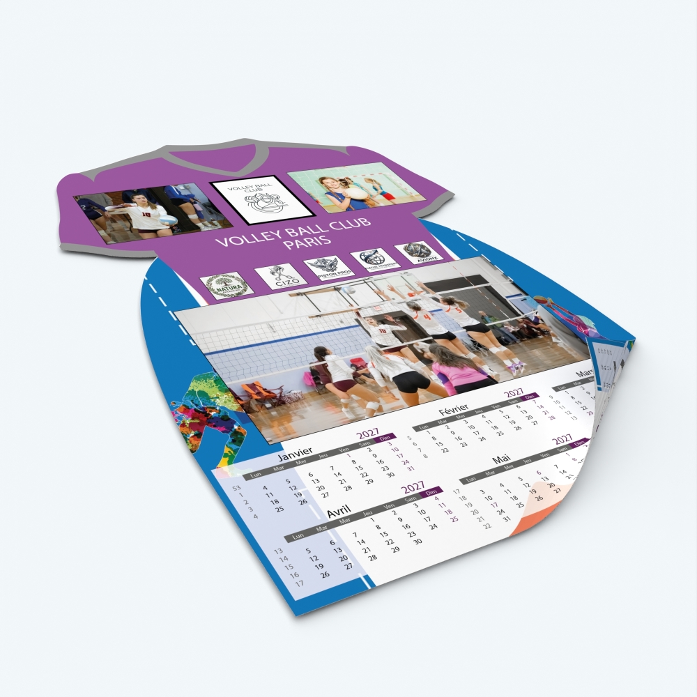 Calendrier photo Maillot de Volley - Impression recto/verso pour plus de photos