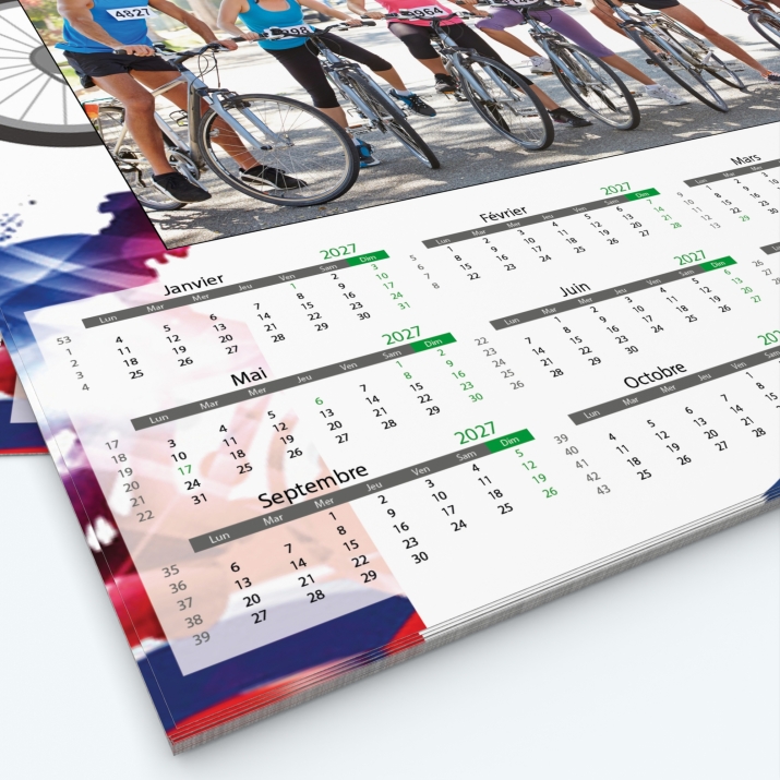 Calendrier photo Maillot de Vélo - Grille calendaire personnalisable