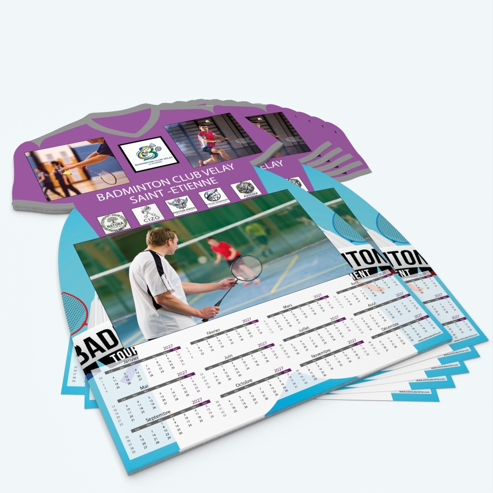 Calendrier photo Maillot de Badminton - Minimum de commande : 25 exemplaires