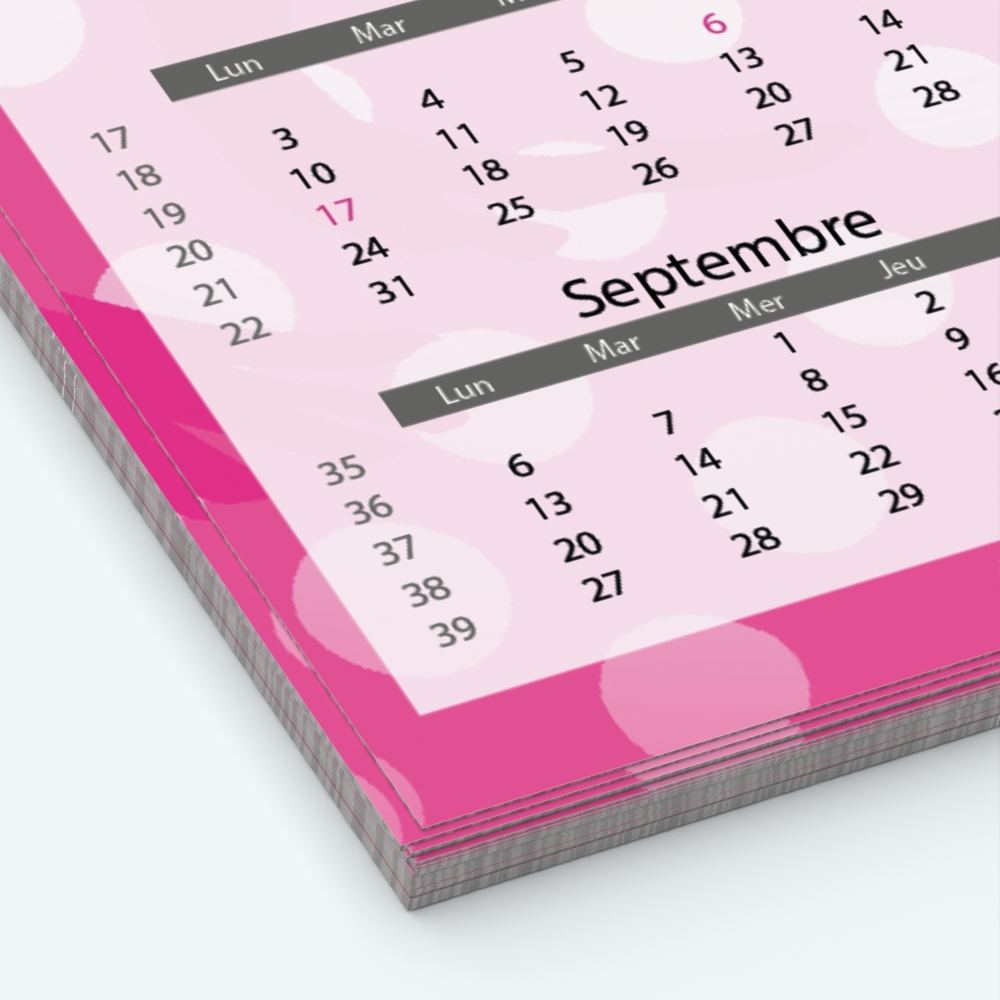 Calendrier photo Maillot de Gym - Papier épais rigide 400 g/m2