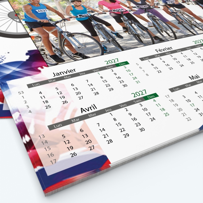 Calendrier photo Maillot de Vélo - Grille calendaire personnalisable