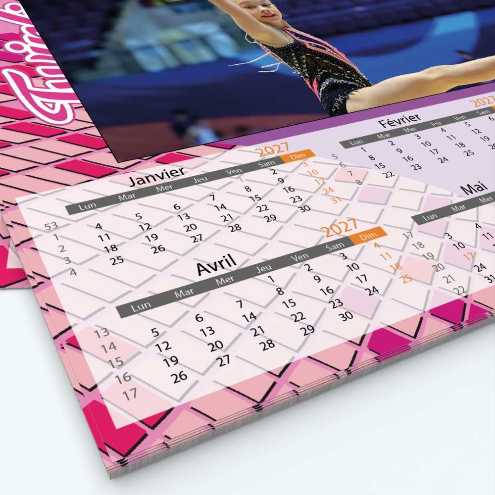 Calendrier photo Maillot de Twirling - Grille calendaire personnalisable