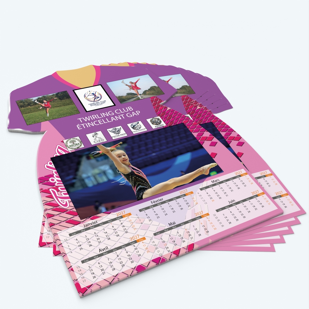Calendrier photo Maillot de Twirling - Minimum de commande : 25 exemplaires