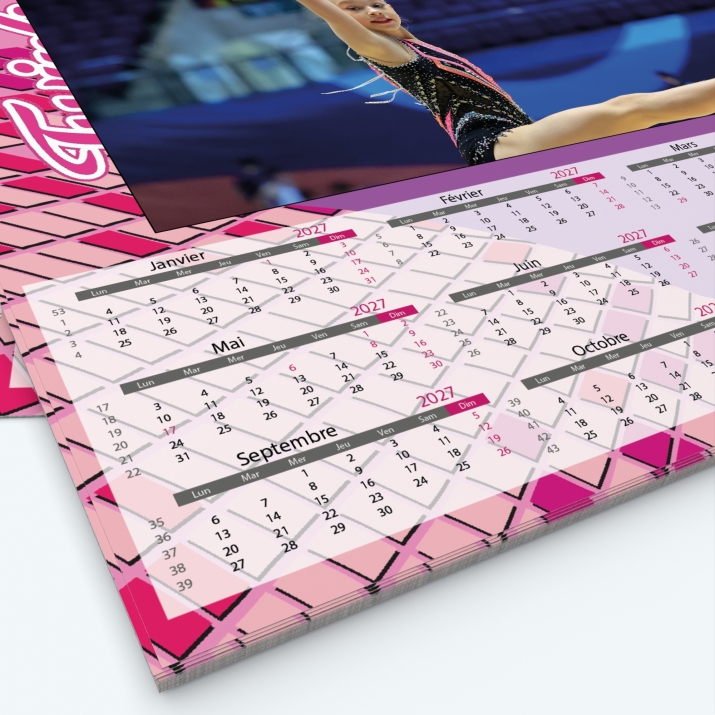 Calendrier photo Maillot de Twirling - Grille calendaire personnalisable