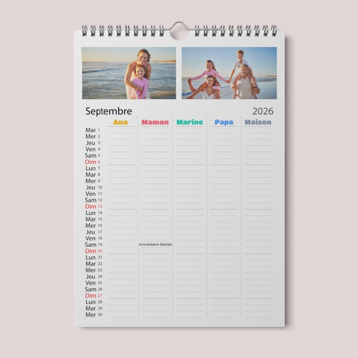 Calendrier photo familial