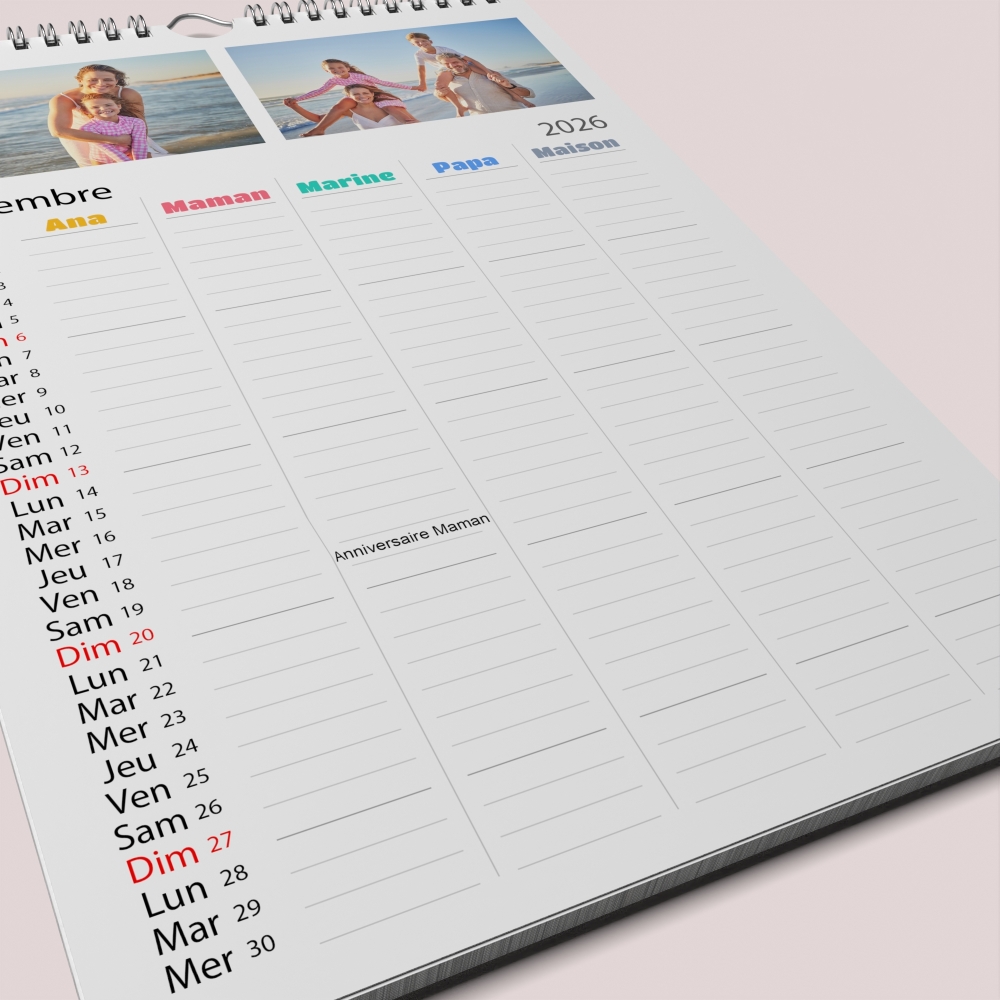 Calendrier photo familial