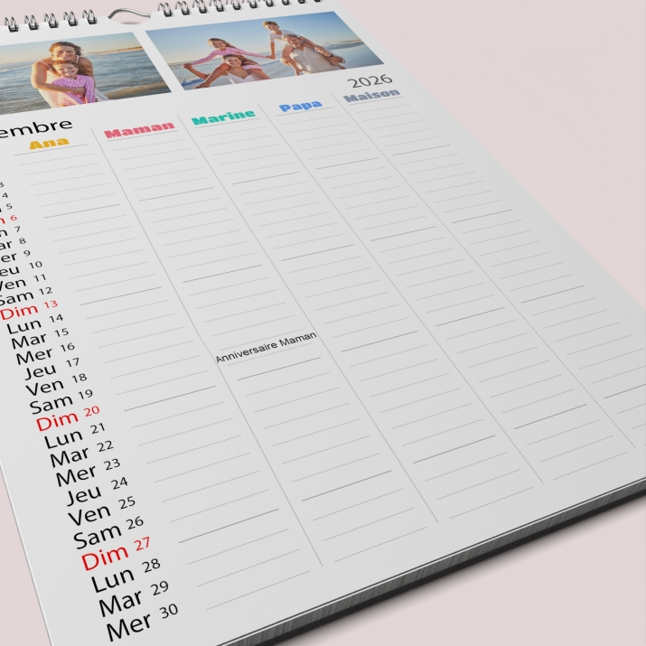 Calendrier photo familial