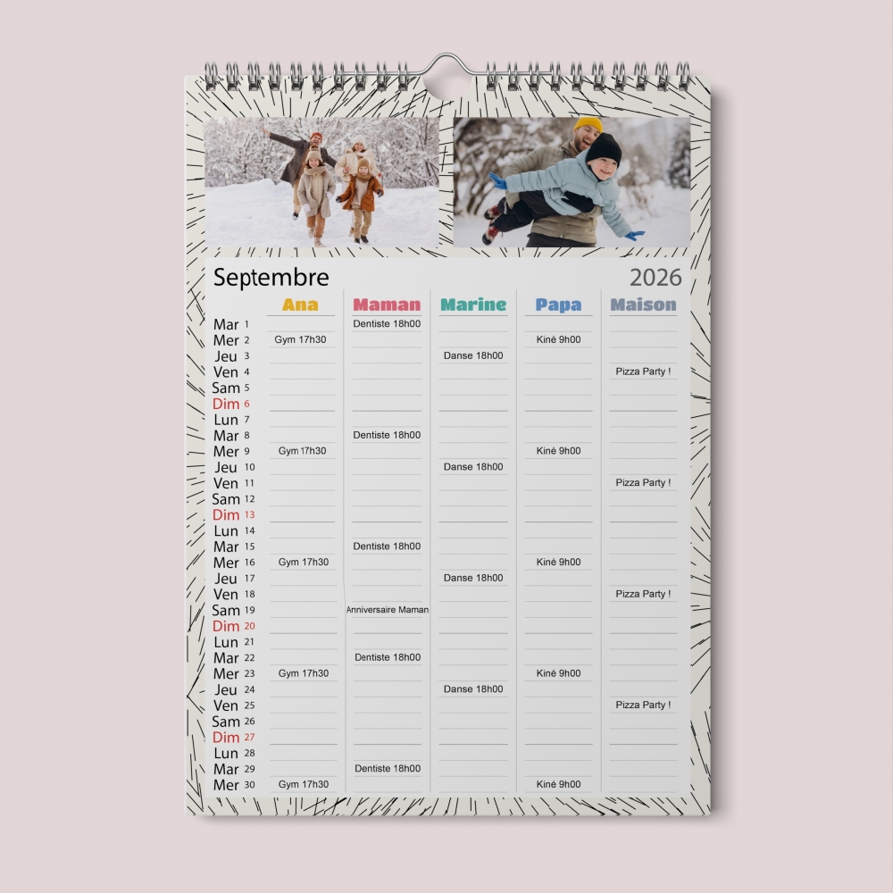 Calendrier photo familial