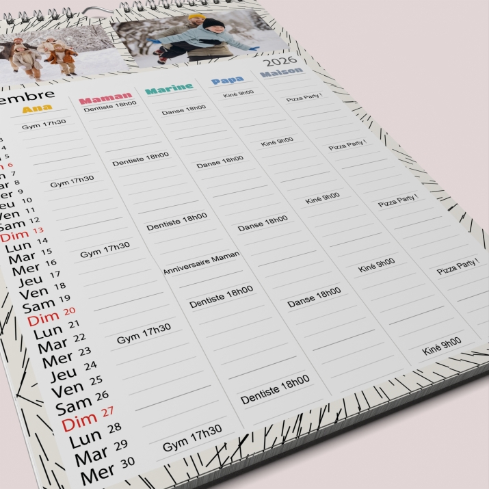 Calendrier photo familial