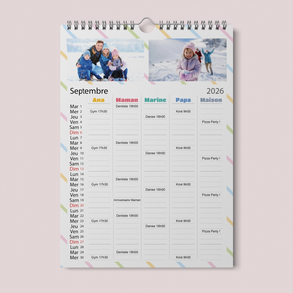 Calendrier photo familial