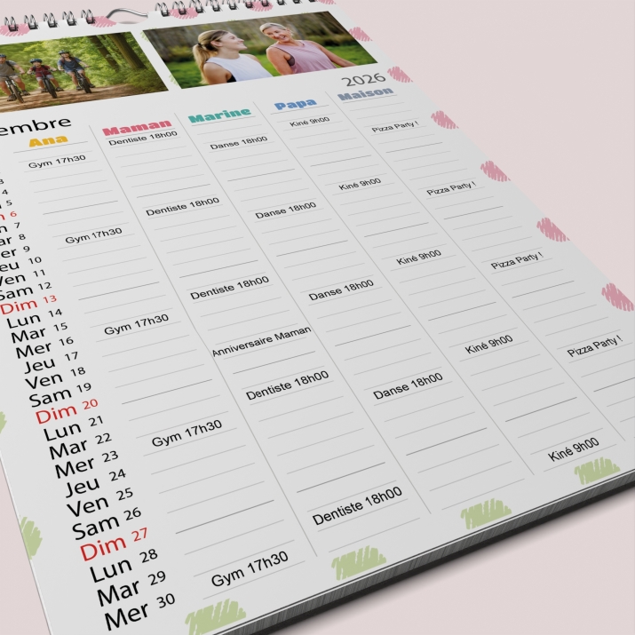Calendrier photo familial