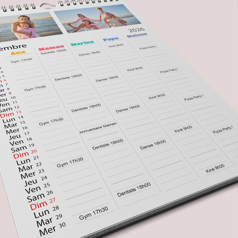 Calendrier photo familial
