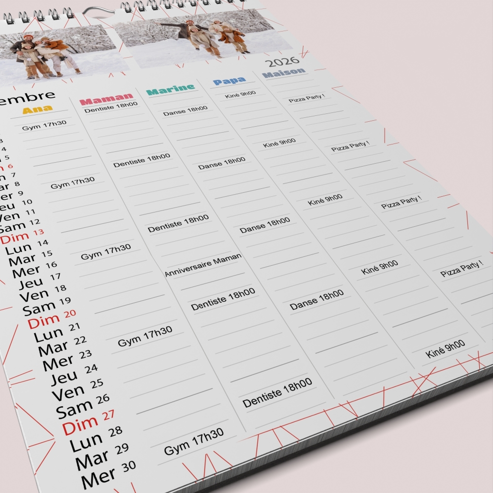 Calendrier photo familial